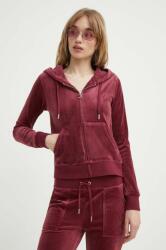 Juicy Couture velúr pulóver bordó, sima, kapucnis, JCAP176 - burgundia L