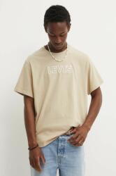 Levi's pamut póló bézs, férfi, nyomott mintás - bézs XS