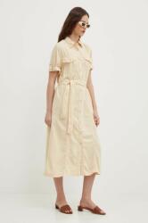 Pepe Jeans ruha EVELINDA bézs, midi, harang alakú, PL953482 - bézs S