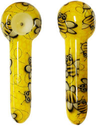 Urban Crew Pipa sticla, Urban Crew, Yellow Bee, 13cm (PIPE-UC-YBEE)