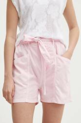 Pepe Jeans rövidnadrág VALLE női, rózsaszín, sima, magas derekú, PL801097 - rózsaszín M