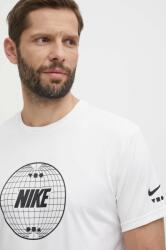 Nike edzős póló Lead Line fehér, nyomott mintás - fehér M