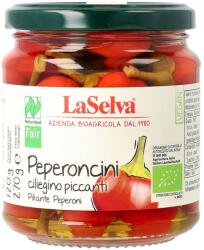LaSelva Ardei rosii iuti in otet de vin bio 270g