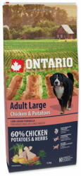 ONTARIO Dog Adult Large csirke és burgonya és gyógynövények 12 kg