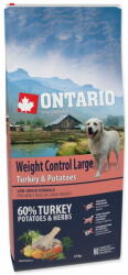 ONTARIO Dog Large Weight Control pulyka & burgonya & gyógynövények 12 kg