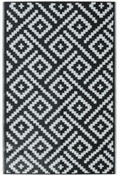  Vidaxl fekete-fehér PP kültéri szőnyeg 190 x 290 cm 368574