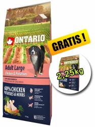 ONTARIO ONTARIO Adult Large chicken & potatoes 12kg + 2, 25kg GRATUIT