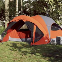 vidaXL 6 személyes szürke és narancssárga vízálló családi sátor (94639)