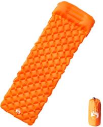 vidaXL narancssárga felfújható kempingmatrac beépített párnával (4007109)