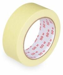 WIMEX Bandă adezivă creponată (PAP/Hot-melt) galbenă 38mm x 50m [1 buc]
