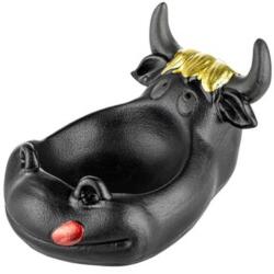 Angelo márkájú, kerámia hamutartó - fekete, tehén-fej alakú (A-401056)