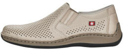 RIEKER Pantofi barbati, Rieker, 05297-60-Bej, casual, piele naturala, perforati, cu talpa joasa, bej (Marime: 41)