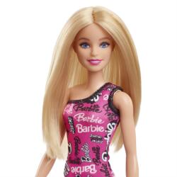 Mattel Papusa Barbie Clasica Blonda Cu Rochita Roz Cu Imprimeu Papusa Barbie