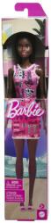 Mattel Papusa Barbie Clasica Bruneta Cu Rochita Roz Cu Imprimeu Papusa Barbie