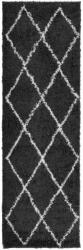vidaXL PAMPLONA fekete és krém bolyhos modern szőnyeg 80 x 250 cm 375407