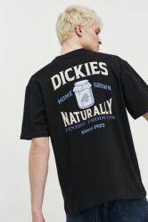 Dickies pamut póló ELLISTON TEE SS fekete, férfi, nyomott mintás, DK0A4YRM - fekete L