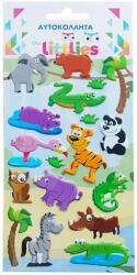 Luna The Littlies: Dzsungel állatok 3D pufi matrica szett 10x22cm-es íven (000646983) - jatekshop
