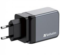 Verbatim Hálózati töltő, 2xUSB-C PD (65W), USB-A QC 3.0, EU/UK/US, GaN, VERBATIM (32201)