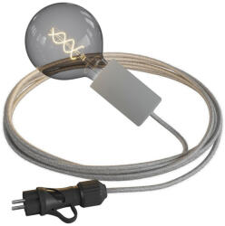 Creative-Cables Eiva Snake Elegant, hordozható kültéri lámpa, 5 m-es textil kábel, IP65 vízálló lámpatartó és csatlakozó (PSEEL01GGSN02-L)