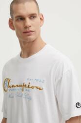 Champion pamut póló fehér, férfi, nyomott mintás, 219998 - fehér M