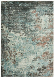 Sintra Teal Peach, pávakék és barackszín bársonyos felületű, kézi csomózású prémium szőnyeg 160x230cm