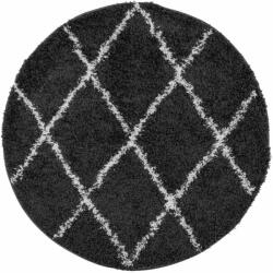 vidaXL PAMPLONA fekete és krém bolyhos modern szőnyeg Ø 240 cm 375424