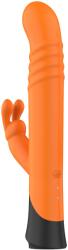 Guilty Toys Vibrator Iepuras Nova, 9 Moduri Vibratii, 4 Viteze Impingere, Silicon, USB, Portocaliu/Negru, 24.6 cm, Guilty Toys, Cosmic Love Vibrator