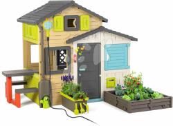 Smoby Căsuța Prietenilor cu grădină în culori elegante Friends House Evo Playhouse Smoby extensibilă cu udare (SM810228-1K) Casuta pentru copii