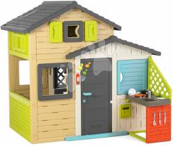 Smoby Căsuța Prietenilor cu bucătărie în culori elegante Friends House Evo Playhouse Smoby extensibilă (SM810228-1B) Casuta pentru copii