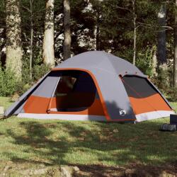 vidaXL 6 személyes szürke-narancssárga vízálló kupolás családi sátor (94725)