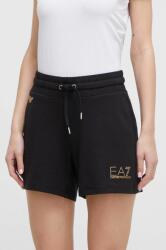 EA7 Emporio Armani rövidnadrág női, fekete, nyomott mintás, magas derekú - fekete M - answear - 23 990 Ft