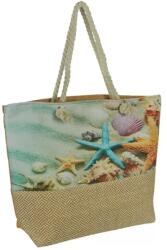 Judu Tengeri csillag mintás homok színű hátoldalú vászon strandtáska (56-1 csillag)
