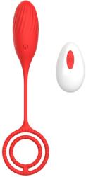 Mokko Toys Ou Vibrator Elia Love Egg, 10 Moduri Vibratii, Remote Control, Silicon, USB, Rosu, 21.4 cm, Mokko Toys, Velvet Obsession