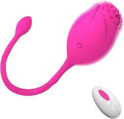 Passion Labs Ou Vibrator Ambrosia, 10 Moduri Vibratii, Remote Control, Silicon, USB, Roz, 19 cm, Passion Labs, Rose Collection Vibrator