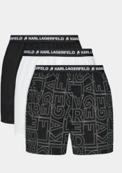 Karl Lagerfeld Set 3 perechi de boxeri Aop Woven Boxer Short (X3) 235M2108 Negru