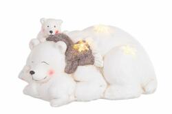 Bizzotto Figurine Ursi Polari cu leduri 34.5x21.5x18 cm (0938129deco)