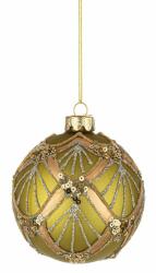 Bizzotto Set 12 globuri sticla verde aurie Lux 8 cm (0937628deco)