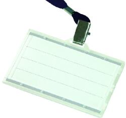 DONAU Azonosítókártya tartó DONAU fekvő 85x50mm műanyag fekete nyakba akasztóval 50db/dob