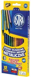 Astra Színes ceruza ASTRA hengeres metál 12 színű ajándék hegyezővel - papiriroszerplaza