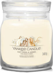 Yankee Candle Lumânare aromatică Signature sticla medie Soft Wool & Amber 368 g