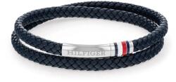 Tommy Hilfiger Brățară din piele albastră inchis cu fixare din oțel 2790549