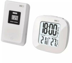 EMOS E0127 Digitális külső és belső hőmérő, vezeték nélküli, óra, elemes (2xAAA), fehér