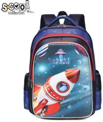 S-Cool Ghiozdan ergonomic S-COOL SC2549, Motiv space 3D, Albastru (SC2549)