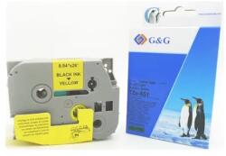 G&G ЛЕНТА ЗА ЕТИКЕТНИ ПРИНТЕРИ BROTHER ТИП TZ - 24 mm x 8, 00 m - BLACK ON YELLOW TAPE - TZE-651 (TZE651) - PN RL-BR-TZ651-BK - G&G (300BRATZE651GG)