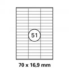 GENTLE УНИВЕРСАЛНИ ЕТИКЕТИ - 70, 0 mm x 16, 9 mm - 51 броя на лист - 100 листа - PN BR3420 - OUTLET - GENTLE (700 LABBR3420)