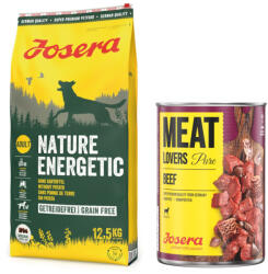 Josera Josera 12, 5 kg hrană uscată + 6x400g Meatlovers Vită umedă gratis! - Nature Energetic 6 x 400 g Pure
