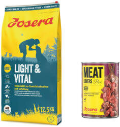 Josera Josera 12, 5 kg hrană uscată + 6x400g Meatlovers Vită umedă gratis! - Light & Vital 6 x 400 g Pure