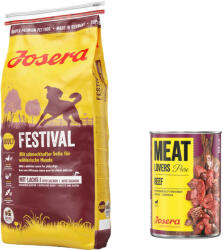Josera Josera 12, 5 kg hrană uscată + 6x400g Meatlovers Vită umedă gratis! - Festival 6 x 400 g Pure