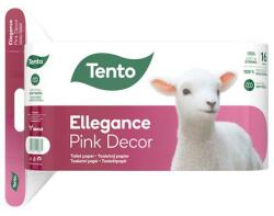 Tento Toalettpapír, 3 rétegű, kistekercses, 16 tekercs, TENTO "Ellegance Pink Decor", fehér 229386 (229386)