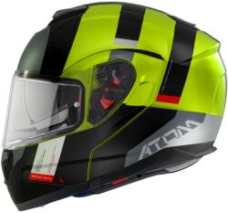 MT Helmets Cască de motociclist MT Atom SV Gorex C3 negru-gri-galben-fluo tip-up (MT1052984233)